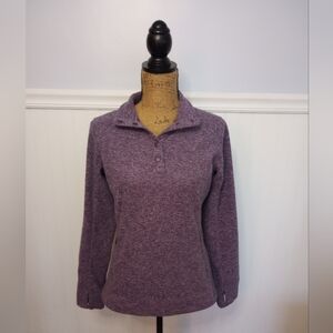 Duluth Trading Co Frost Lake Fleece Pullover Women's Size Small Purple 1/4 Snap
